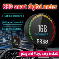 Latest P15 3 Inch LCD Screen Trip computer OBD2 Smart Digital Meter HUD Turbo pressure Clock Display